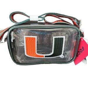 UM Hurricanes Purse-Clear Crossbody Bag- New with Tag- Stadium approved.. 💚🧡🏈